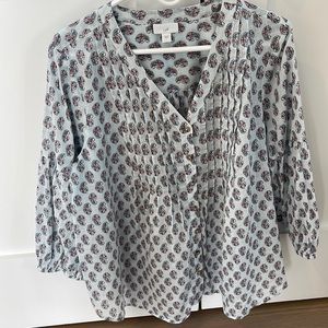 JJill paisley blouse. Multi colored with blue background. Size L.